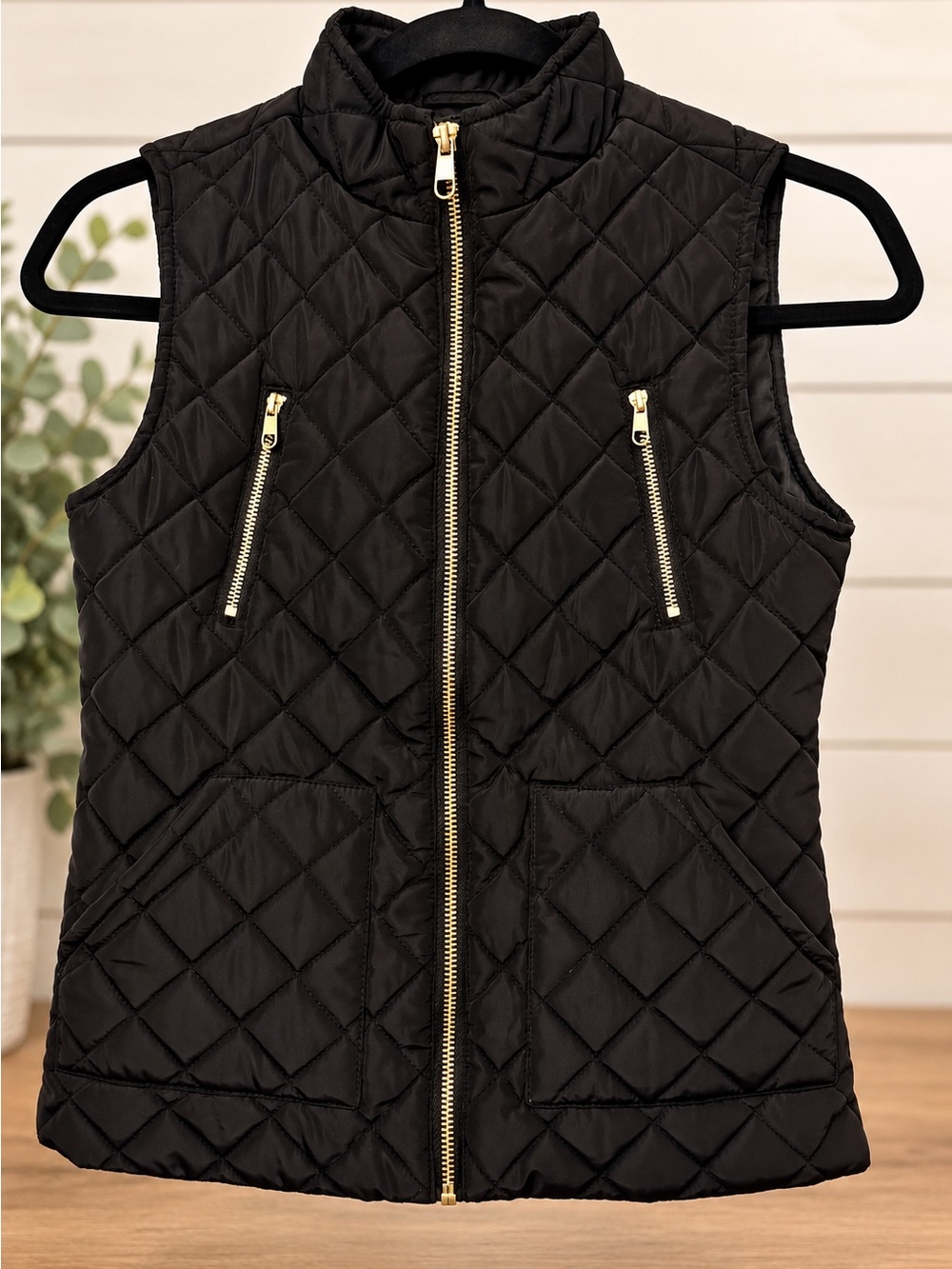 Copper Key Black Quilted Puffer Vest Size 10/12